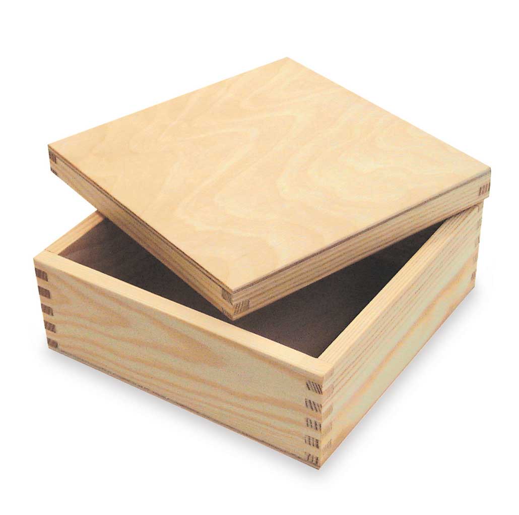 SCATOLA LEGNO CON COPERCHIO CM.15X15X6,5