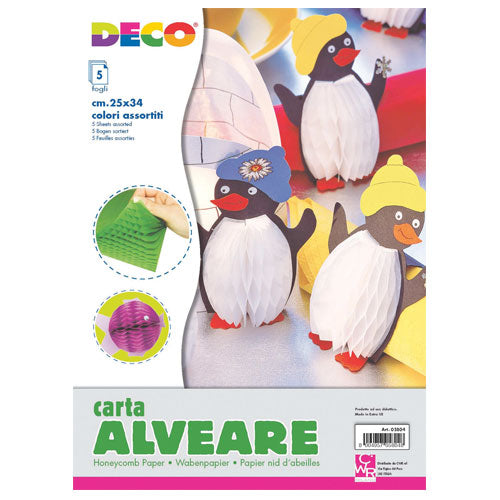 CARTA ALVEARE CM.25X34 - SET 5 FG. - COLORI ASSORT