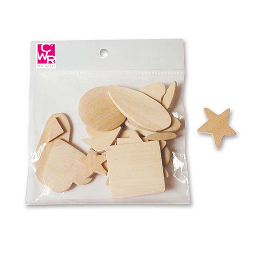SOGGETTI ASSORTITI IN LEGNO - SET 24 PEZZI