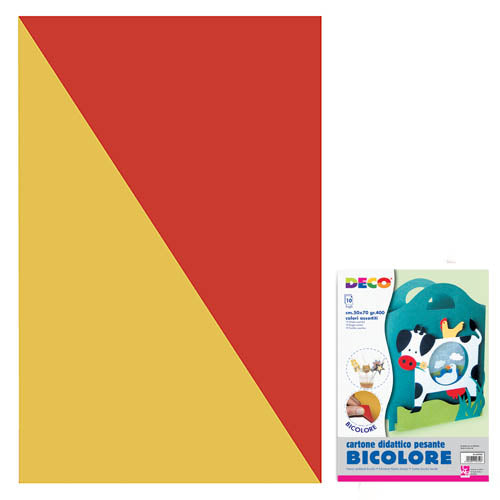CARTONCINO  GR.400 CM.50X70 - ORO/ROSSO - CONF.10 Immagine principale del prodotto
