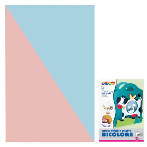CARTONCINO  GR.400 CM.50X70 - ROSA/AZZURRO - CONF.