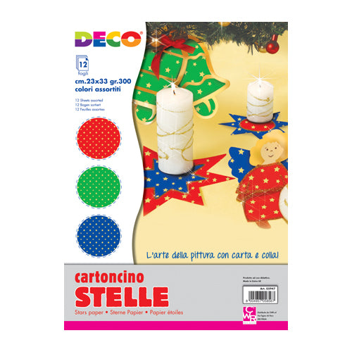 CARTONCINI STELLE PICC. CM.25X35 - CONF. 12  PZ. -