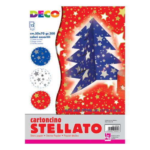 CARTONCINI STELLE CM.50X70 - CONF. 12 PZ. - COLORI