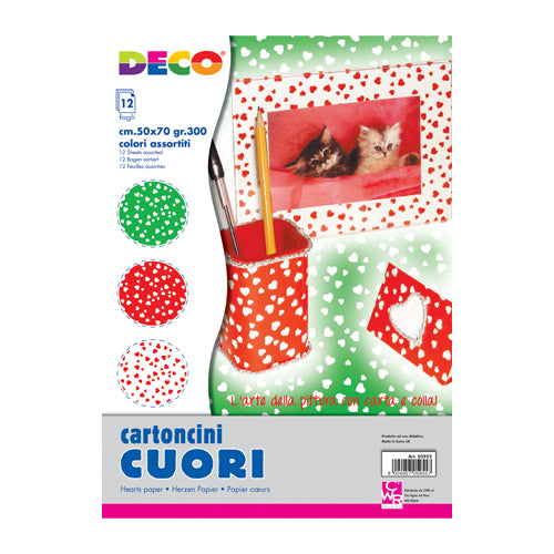 CARTONCINI CUORI CM.50X70 - CONF. 12 PZ. - COLORI