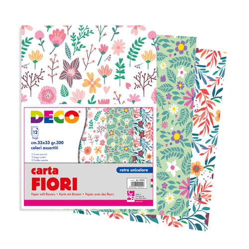 CARTA FIORELLINI CM.23X33 - CONF. 12 FG. - COLORI