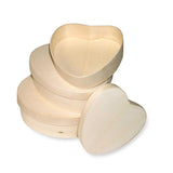 SCATOLE LEGNO CUORE - SET 3 PEZZI