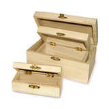 BAULETTI LEGNO CON CHIUSURA - SET 3 PEZZI
