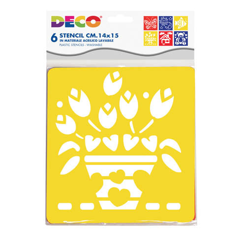STENCIL CM.14X14 - SET 6 PZ. - SOGGETTI ASSORTITI Immagine principale del prodotto