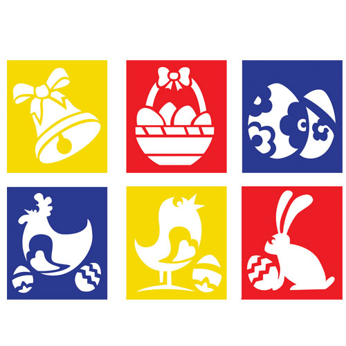 STENCIL CM.14X14 - SET 6 PZ. - PASQUA Immagine secondaria del prodotto