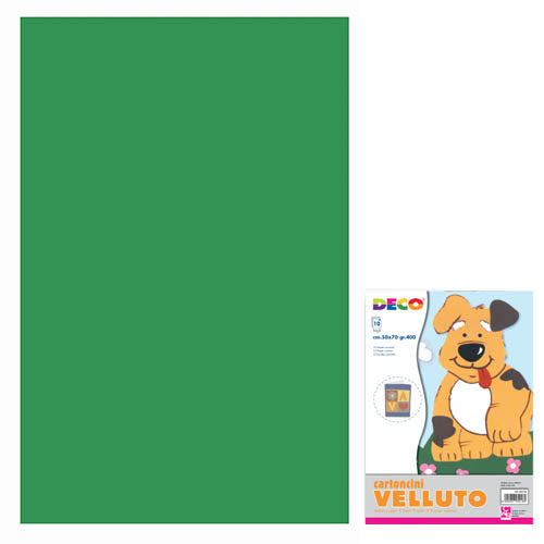 CARTONCINO VELLUTATI CM.50X70 GR.400 - VERDE - CON Immagine principale del prodotto