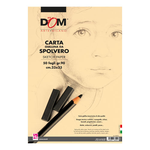 CARTA SPOLVERO GR. 90 - BLOCCO 50 FOGLI CM. 23x33
