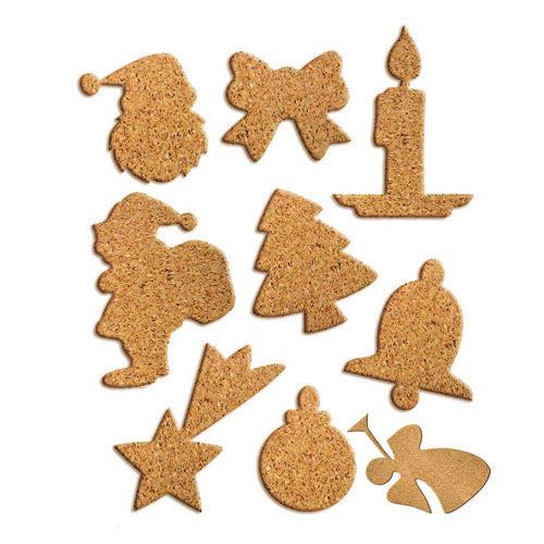 SOGGETTI NATALIZI IN SUGHERO - SET 10 PZ.