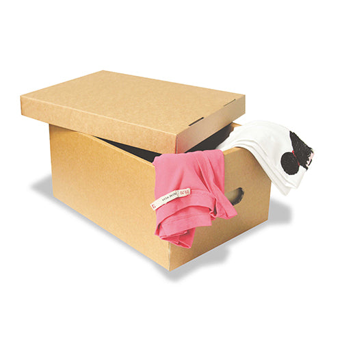 CASSETTA CONTENITORE IN CARTONE CM.35X25X17H CON COP.