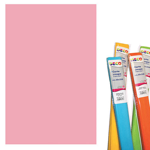 CARTA CRESPA GR.60 - ROTOLO CM.50X250 - ROSA BABY