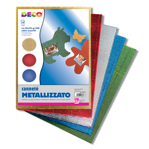 CANNETE' METALLIZZATO CM.25X35 - CONF.10 FG. -  CO