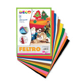 FELTRO ADESIVO ASSORTITO CM. 21X30 - CONF. 10 FG.