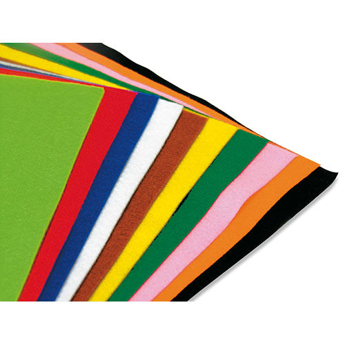 FELTRO ADESIVO ASSORTITO CM. 21X30 - CONF. 10 FG.