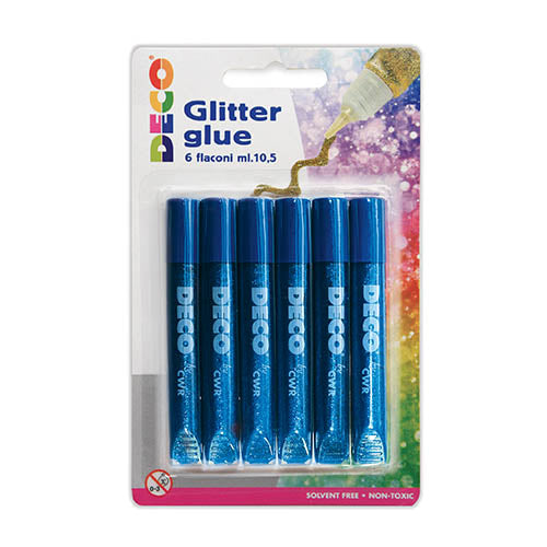 COLLA GLITTER - BLISTER 6 PENNE ML.10,5 - BLU Immagine principale del prodotto