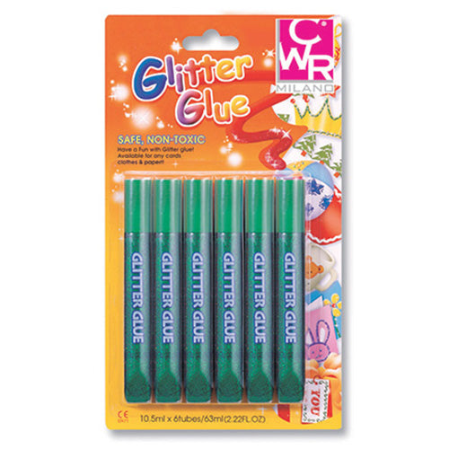 COLLA GLITTER - BLISTER 6 PENNE ML.10,5 - VERDE Immagine secondaria del prodotto