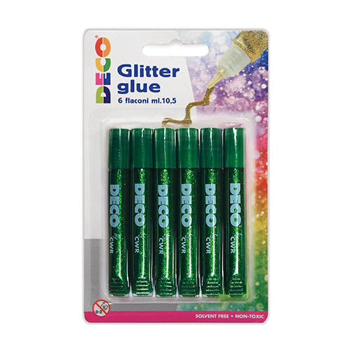 COLLA GLITTER - BLISTER 6 PENNE ML.10,5 - VERDE Immagine principale del prodotto