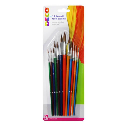 PENNELLI TONDI ASSORTITI - SET 12 PZ.