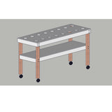 BANCO PORTA COLORI + 16 BICCHIERI CM.43X120X63H