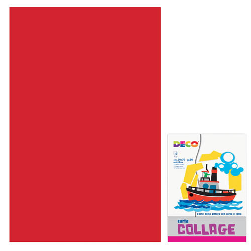 CARTA RASATA CM.50X70 - CONF. 12 FG. - ROSSO Immagine principale del prodotto