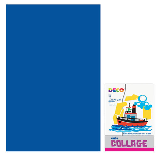 CARTA RASATA CM.50X70 - CONF. 12 FG. - BLU Immagine principale del prodotto
