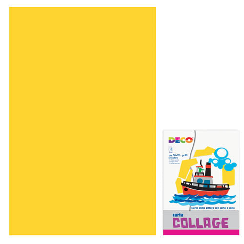 CARTA RASATA CM.50X70 - CONF. 12 FG. - GIALLO Immagine principale del prodotto