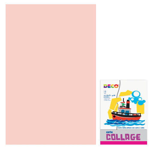 CARTA RASATA CM.50X70 - CONF. 12 FG. - ROSA Immagine principale del prodotto