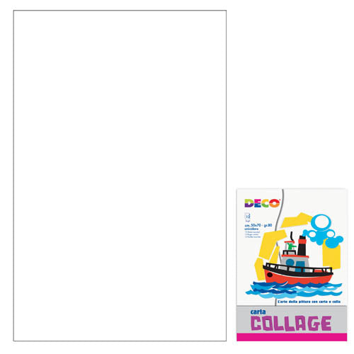 CARTA RASATA CM.50X70 - CONF. 12 FG. - BIANCO
