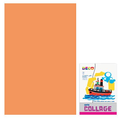 CARTA RASATA CM.50X70 - CONF. 12 FG. - ARANCIONE
