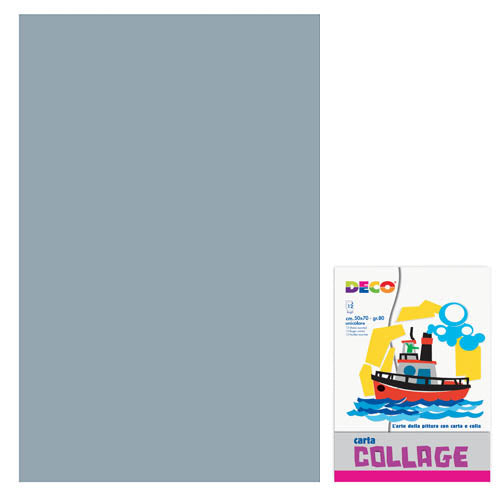 CARTA RASATA CM.50X70 - CONF. 12 FG. - ARGENTO Immagine principale del prodotto