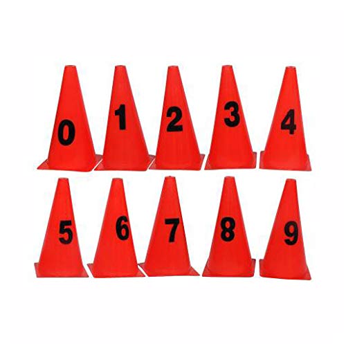 Cono Per Percorsi Set 10 Pezzi Con Numeri Da 1-9