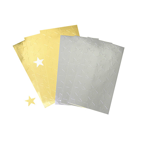 STELLE ADESIVE 22 MM. 6 FOGLI ORO/ARG Immagine principale del prodotto