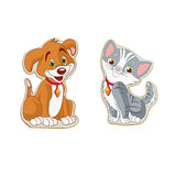 Cane e Gatto In Betulla Cm. 22X35
