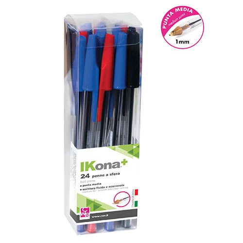 PENNE A SFERA - BARATTOLO 24 PZ. - ROSSO/NERO/BLU
