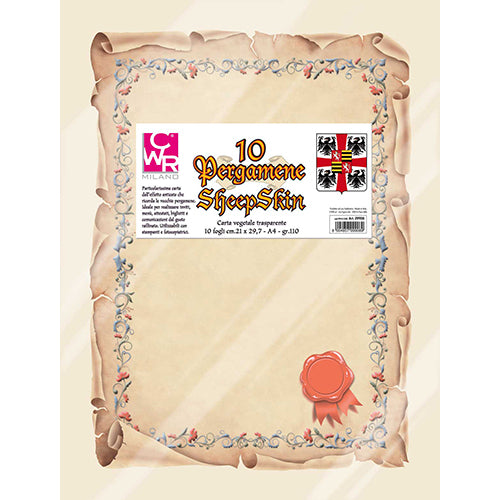 PERGAMENA VEGETALE TRASPAR. GR.100 CONF.10 FG. CM.