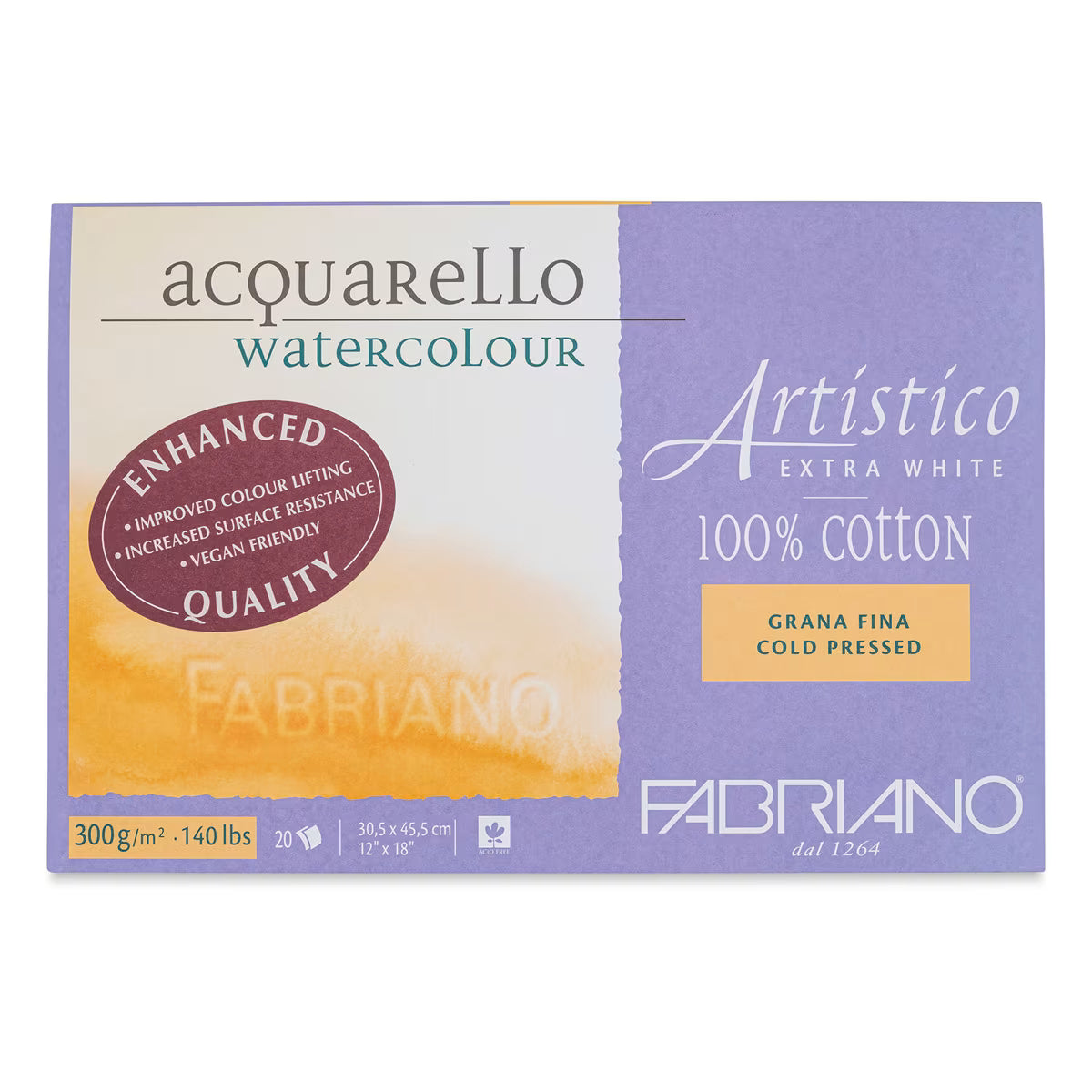 BLOCCO ARTISTICO ACQUARELLO 300GR GRANA FINE 30,5X45,5CM
