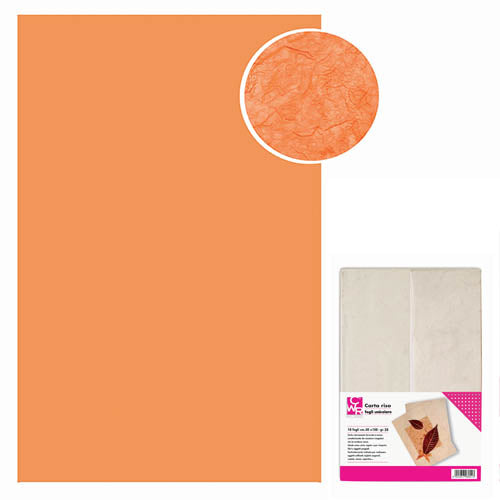 FOGLIO CARTA RISO GR.25 CM.70X100 - ARANCIO - CONF