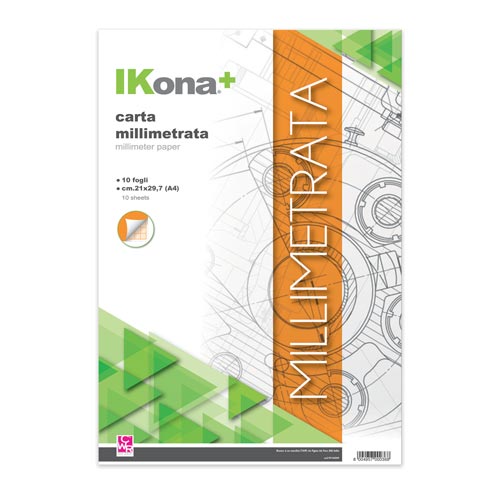 CARTA MILLIMETRATA - BLOCCO 10 FG. CM. 21X29,7