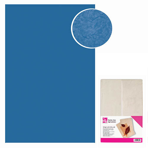 10 FOGLI CARTA RISO GR.25 CM.70X100 - BLU SCURO Immagine principale del prodotto