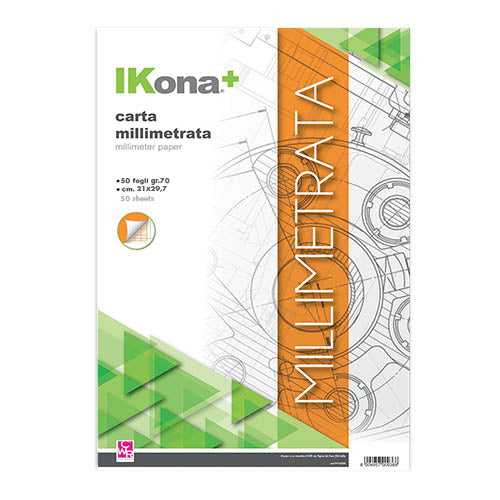 CARTA MILLIMETRATA - BLOCCO 50 FG. CM. 21X29,7