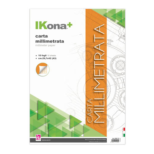 CARTA MILLIMETRATA - BLOCCO 10 FG. CM. 30X42