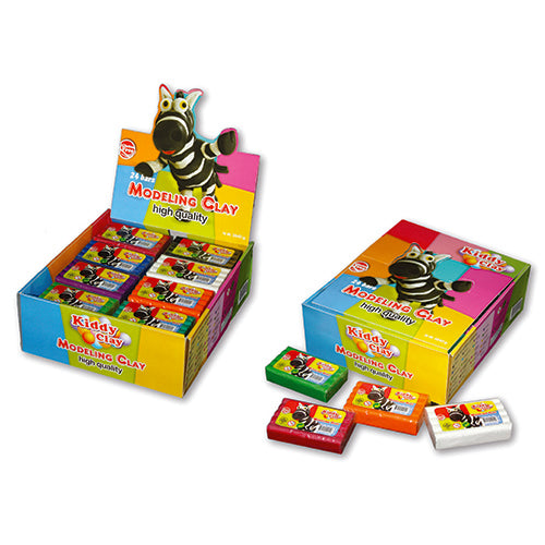 KIDDY CLAY - PLASTILINA GR.160 - DISPLAY 24 PEZZI