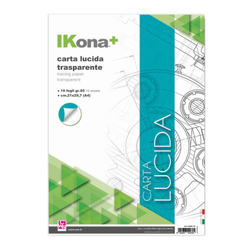 CARTA LUCIDA TRASPARENTE BLOCCO A4 FG.10