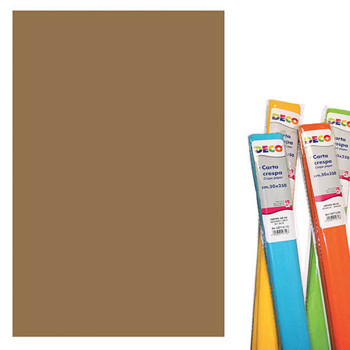 CARTA CRESPA GR.60 - ROTOLO CM.50X250 - MARRONE