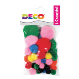 POMPONS - BUSTA PZ.40 - MISURE E COLORI ASS.