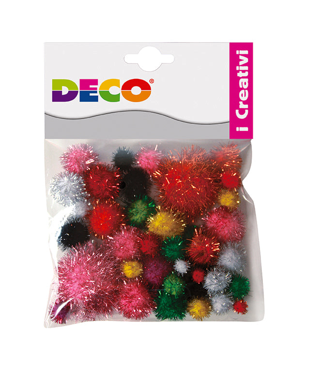 POMPONS LAME' - BUSTA 40 PZ. - MISURE E COLORI ASS.