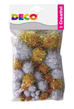 POMPONS LAME' MISURE ASS. - BUSTA 40 PZ. - ORO/ARGENTO